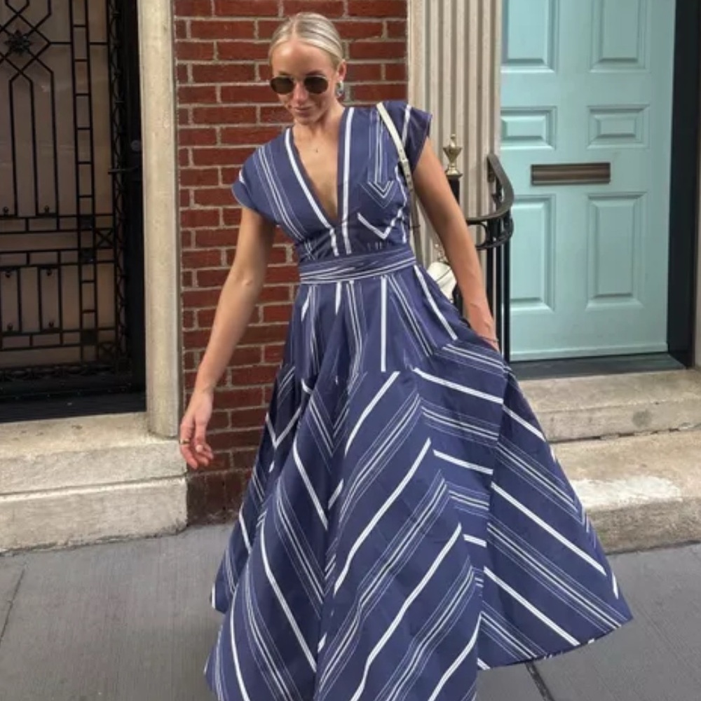 🔥🔥Zara limited edition Godet stripe dress